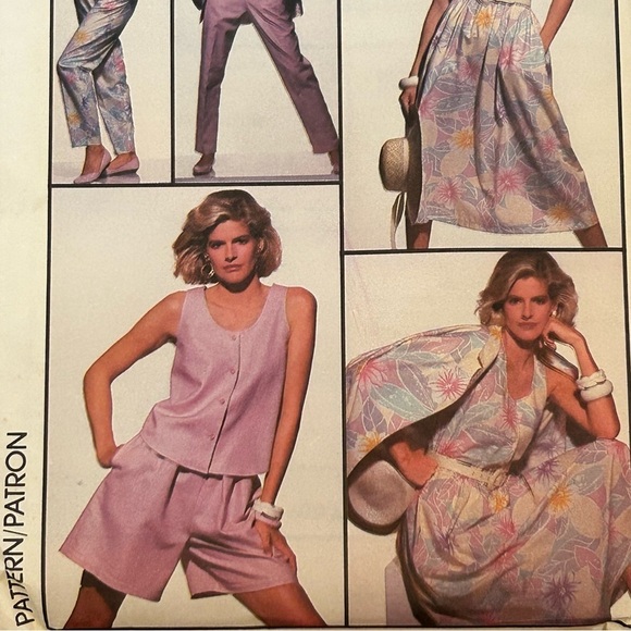Vintage 1987 Simplicity 7935 Miami Vice Resortwear Top Shorts Skirt Jacket - Picture 4 of 7